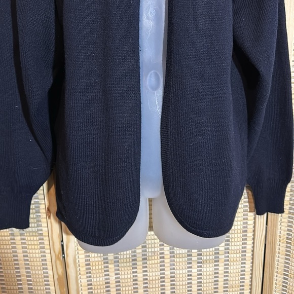 Darian Vintage 1990s Black Open Front Cardigan Sweater Silver Beading Medium - Picture 7 of 16